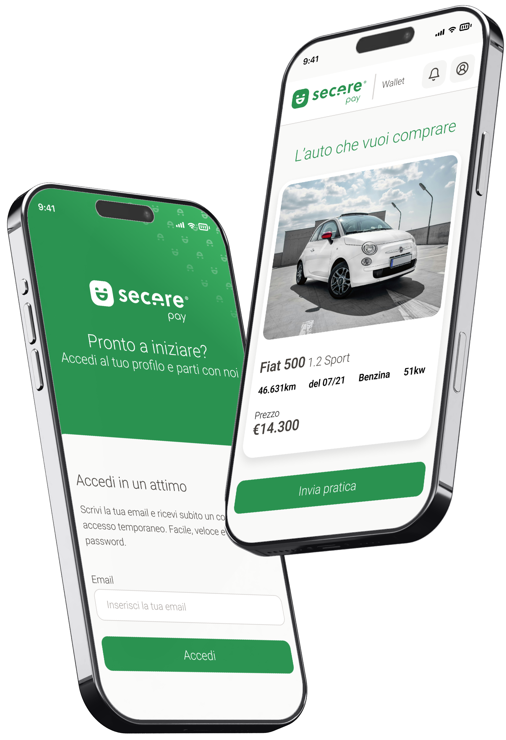 App Secarepay Wallet su smartphone